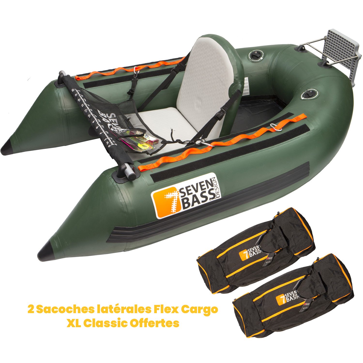 Float Tube USA Expedition 180 + 2 Sacoches Cargo XL Classic Offertes Seven Bass