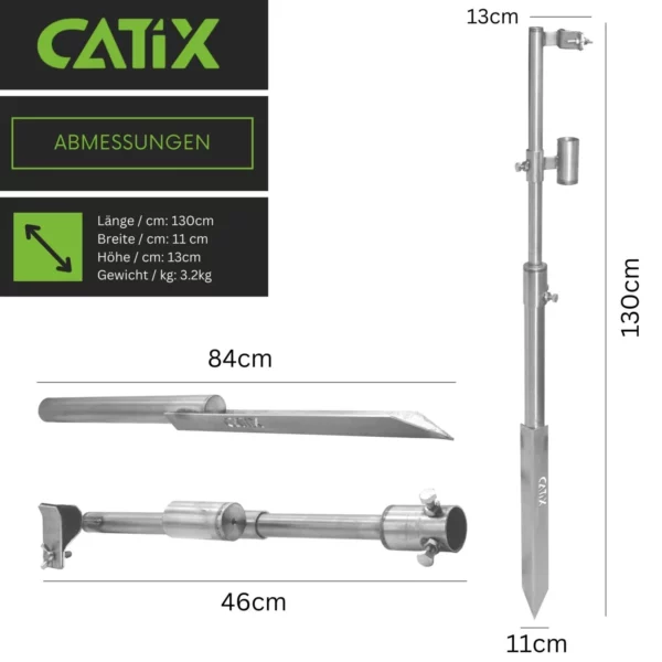Support Canne Heavy Cat Rod Rest Inox 130cm Catix – Image 3